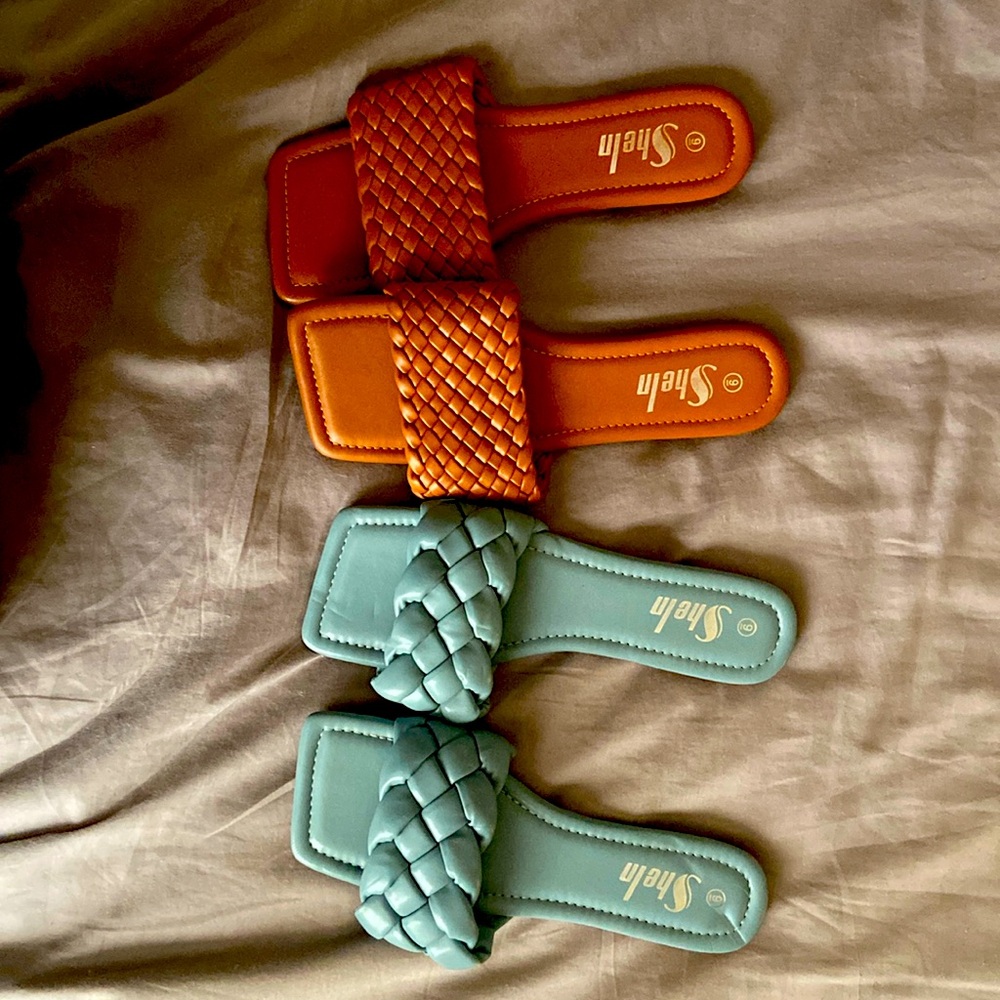2 pairs NWOT SHEIN sandals - square toe